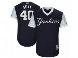 New York Yankees #40 Luis Severino Sevy Authentic Navy Blue 2017 Players Weekend MLB Jersey