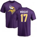 Minnesota Vikings #17 Jarius Wright Purple Name & Number Logo T-Shirt