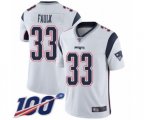 New England Patriots #33 Kevin Faulk White Vapor Untouchable Limited Player 100th Season Football Jersey