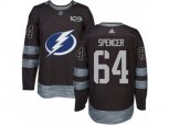 Tampa Bay Lightning #64 Matthew Spencer Authentic Black 1917-2017 100th Anniversary NHL Jersey