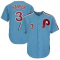 Philadelphia Phillies #3 Bryce Harper Majestic Light Blue Cool Base Cooperstown Player Jersey