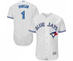 Toronto Blue Jays #1 Alen Hanson White Home Flex Base Authentic Collection Baseball Jersey