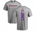 Minnesota Vikings #61 Brett Jones Ash Backer T-Shirt