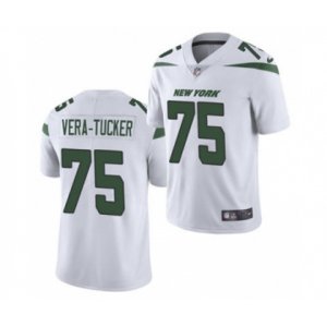 New York Jets #75 Alijah Vera-Tucker 2021 Football Draft White Vapor Untouchable Limited Jersey