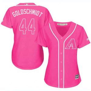 Women Arizona Diamondbacks #44 Paul Goldschmidt Authentic Pink Fashion MLB Jersey