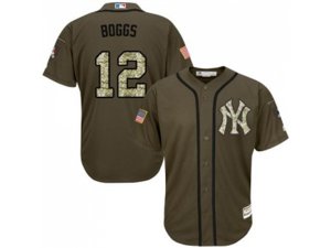 New York Yankees #12 Wade Boggs Green Salute to Service Stitched Baseball Jersey