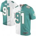 Miami Dolphins #91 Cameron Wake Elite Aqua Green White Split Fashion NFL Jersey