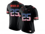 2016 US Flag Fashion Ohio State Buckeyes Mike Weber Jr. #25 College Football Limited Jersey - Blackout