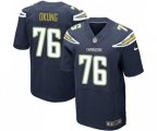 Los Angeles Chargers #76 Russell Okung Elite Navy Blue Team Color Football Jersey