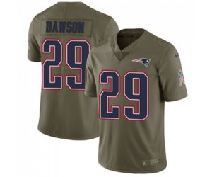 New England Patriots #29 Duke Dawson Limited Olive 2017 Salute to Service Football Jersey