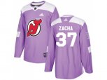 New Jersey Devils #37 Pavel Zacha Purple Authentic Fights Cancer Stitched NHL Jersey
