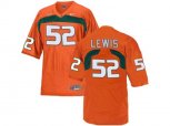 Men's Miami Hurricanes Ray Lewis #52 College Football Jersey - Orange