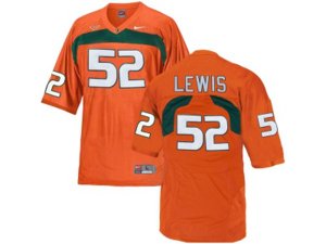 Men\'s Miami Hurricanes Ray Lewis #52 College Football Jersey - Orange