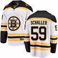 Boston Bruins #59 Tim Schaller Authentic White Away Fanatics Branded Breakaway NHL Jersey