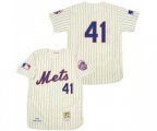 1969 New York Mets #41 Tom Seaver Replica Cream Throwback Baseball Jersey