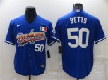 Los Angeles Dodgers #50 Mookie Betts Blue Mexico Cool Base Nike Jersey