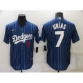 Nike Los Angeles Dodgers #7 Julio Urias Blue Stripes Authentic Jersey