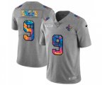 New Orleans Saints #9 Drew Brees Multi-Color 2020 NFL Crucial Catch NFL Jersey Greyheather