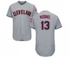 Cleveland Indians #13 Omar Vizquel Grey Road Flex Base Authentic Collection Baseball Jersey