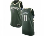 Milwaukee Bucks #11 Brook Lopez Authentic Green NBA Jersey - Icon Edition