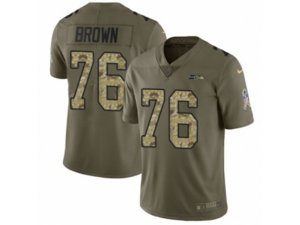 Seattle Seahawks #76 Duane Brown Limited Olive Camo 2017 Salute to Service NFL Jersey