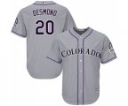 Colorado Rockies #20 Ian Desmond Replica Grey Road Cool Base Baseball Jersey