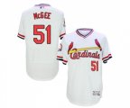 St. Louis Cardinals #51 Willie McGee White Flexbase Authentic Collection Cooperstown Baseball Jersey