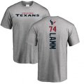 Houston Texans #74 Kendall Lamm Ash Backer T-Shirt
