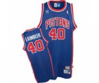 Detroit Pistons #40 Bill Laimbeer Authentic Blue Throwback Basketball Jersey