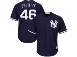 New York Yankees #46 Andy Pettitte Replica Navy Blue Alternate MLB Jersey