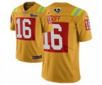 Los Angeles Rams #16 Jared Goff Gold Nike City Edition Jersey