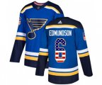 Adidas St. Louis Blues #6 Joel Edmundson Authentic Blue USA Flag Fashion NHL Jersey