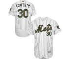 New York Mets #30 Michael Conforto Authentic White 2016 Memorial Day Fashion Flex Base MLB Jersey