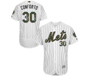 New York Mets #30 Michael Conforto Authentic White 2016 Memorial Day Fashion Flex Base MLB Jersey