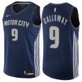 Detroit Pistons #9 Langston Galloway Authentic Navy Blue NBA Jersey - City Edition