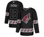 Arizona Coyotes #18 Christian Dvorak Authentic Black Team Logo Fashion Hockey Jersey