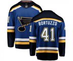 St. Louis Blues #41 Robert Bortuzzo Fanatics Branded Royal Blue Home Breakaway NHL Jersey
