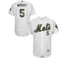 New York Mets #5 David Wright Authentic White 2016 Memorial Day Fashion Flex Base MLB Jersey