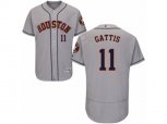 Houston Astros #11 Evan Gattis Grey Flexbase Authentic Collection MLB Jersey