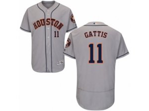 Houston Astros #11 Evan Gattis Grey Flexbase Authentic Collection MLB Jersey