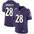 Baltimore Ravens #28 Anthony Averett Purple Team Color Vapor Untouchable Limited Player NFL Jersey