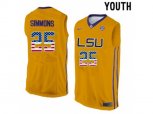 2016 US Flag Fashion Youth LSU Tigers Ben Simmons #25 College Basketball Elite Jersey - Gold