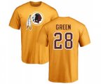 Washington Redskins #28 Darrell Green Gold Name & Number Logo T-Shirt