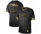 Los Angeles Dodgers #25 David Freese Authentic Black Gold Fashion Baseball Jersey
