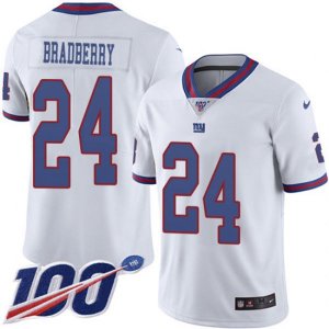 New York Giants #24 James Bradberry White Stitched NFL Limited Rush 100th Season Jersey