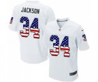 Oakland Raiders #34 Bo Jackson Elite White Road USA Flag Fashion Football Jersey