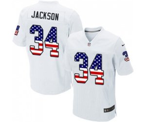 Oakland Raiders #34 Bo Jackson Elite White Road USA Flag Fashion Football Jersey