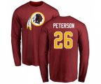 Washington Redskins #26 Adrian Peterson Maroon Name & Number Logo Long Sleeve T-Shirt