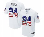 Oakland Raiders #24 Marshawn Lynch Elite White Road USA Flag Fashion Football Jersey
