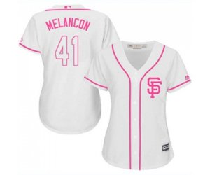 Women\'s San Francisco Giants #41 Mark Melancon Authentic White Fashion Cool Base Baseball Jersey